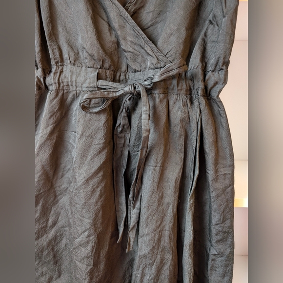 Eileen Fisher Women's Wrap Dress Midi Black Sz 4 Feminine Quiet Luxury Old Money - Picture 9 of 11